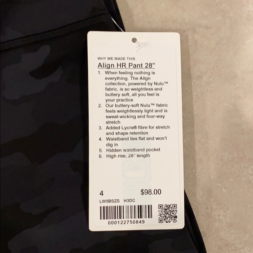 Lululemon high rise camo legging